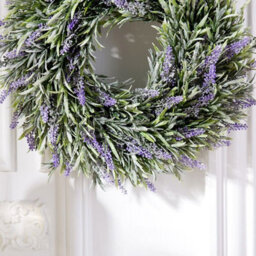 Garden Sanctuary Lavender Wreath For Front Door, Artificial Round Wreath For Home, Wedding, Party & Fireplace Décor, 30Cm - thumbnail 4