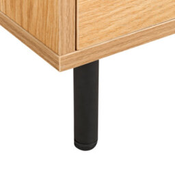 Beliani Three-Door Sideboard In Light Brown Melamine With Black Metal Legs, W1650 X D400 X H750mm - thumbnail 8