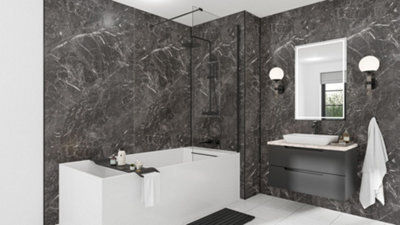 Wilsonart Noir Marble 2420 X 585 X 11mm Laminate Plywood Tongue & Groove - image 1