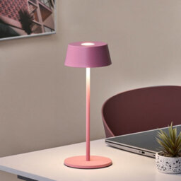 Wyld And Coco Lumina Pink Metal Wireless Table Lamp Usb-C Rechargeable, Touch Dimmer, 3 Colour Temperatures - thumbnail 2