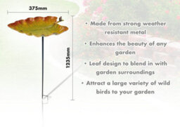 Netagon Outdoor Garden Free Standing Weatherproof Leaf Design Bird Bath & Feeder - thumbnail 2
