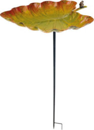 Netagon Outdoor Garden Free Standing Weatherproof Leaf Design Bird Bath & Feeder - thumbnail 1