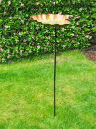 Netagon Outdoor Garden Free Standing Weatherproof Leaf Design Bird Bath & Feeder - thumbnail 4