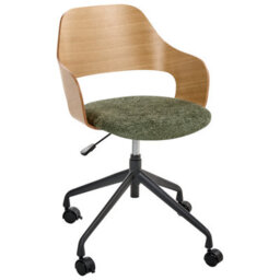 Beliani Desk Chair Novato Faux Linen Green