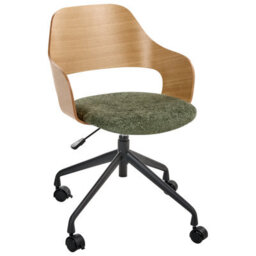 Beliani Desk Chair Novato Faux Linen Green - thumbnail 4
