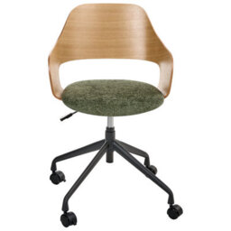 Beliani Desk Chair Novato Faux Linen Green - thumbnail 5