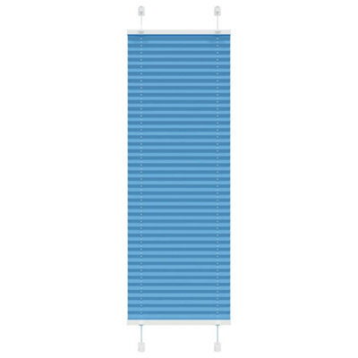 Berkfield Pleated Blind Blue 45X100 Cm Fabric Width 44.4 Cm Polyester - image 1