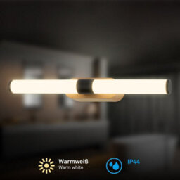 Briloner Led Mirror Light Bathroom Wall Lamp Black Wood 40Cm, 7W, 690Lm - thumbnail 3