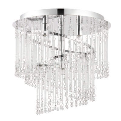 Anson Lighting Carill 4 Lt  Flush Chrome Effect Plate And Clear Glass