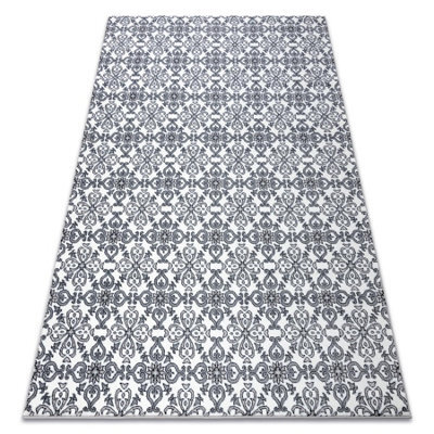 RugsX Carpet Argent - W4949 Flowers White / Grey 133X190 Cm - image 1
