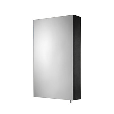 Croydex Dawley Matt Black Wall-Mounted Single Bathroom Cabinet (H) 670mm (W) 400mm (D) 12Cm - image 1