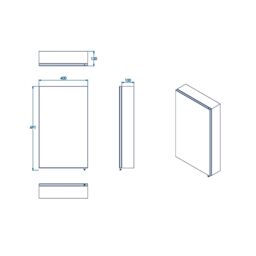 Croydex Dawley Matt Black Wall-Mounted Single Bathroom Cabinet (H) 670mm (W) 400mm (D) 12Cm - thumbnail 7