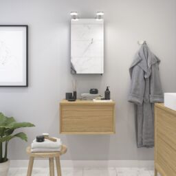 Croydex Dawley Matt Black Wall-Mounted Single Bathroom Cabinet (H) 670mm (W) 400mm (D) 12Cm - thumbnail 8
