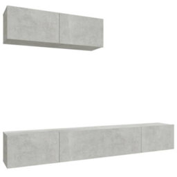 Berkfield 3 Piece Tv Cabinet Set Concrete Grey Engineered Wood - thumbnail 2