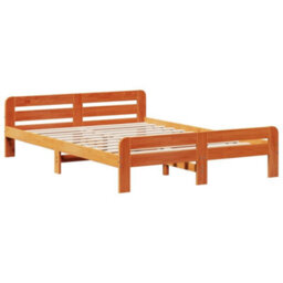 Berkfield Bed Frame Without Mattress Wax Brown 150X200 Cm King Size Solid Wood Pine - thumbnail 5