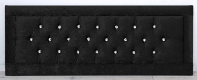 Comfy Deluxe 3Ft 26Inch  Black Crush Velvet  Miami With Crystal Buttons