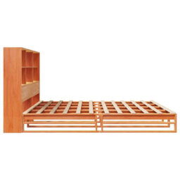 Berkfield Bookcase Bed Without Mattress Wax Brown 180X200 Cm Super King Solid Wood - thumbnail 7