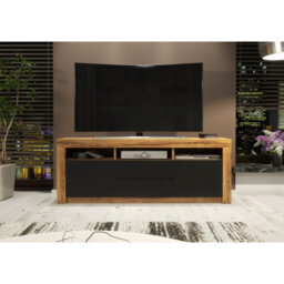 Tv Unit Shine 160Cm - Dark Oak & Black Matt Doors - thumbnail 6