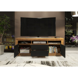 Tv Unit Shine 160Cm - Dark Oak & Black Matt Doors - thumbnail 7