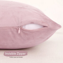 Deconovo Set Of 2 Crushed Velvet Cushion Covers 65Cm X 65Cm 26X26 Inches Pillow Cases For Bedroom With Invisible Zipper Baby Pink - thumbnail 4