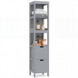 Tall Bathroom Storage Cabinet Narrow Freestanding Floor Cabinet - thumbnail 1