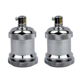 Vintage Industrial E27 Lamp Holder Retro Metal Edison Bulb Socket Ip20, Hard Wired For Diy Pendant Wall Lights - thumbnail 1