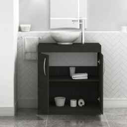 Royal Bathrooms Turin 800mm Floor Standing Vanity Unit 2 Door Hale Black & Countertop Basin - Breeze - thumbnail 3