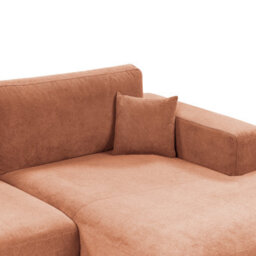 Beliani Corner Sofa 3 Seater Lofoten Fabric Light Red Left Hand - thumbnail 6