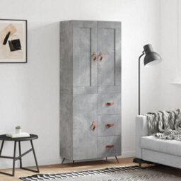 Berkfield Highboard Concrete Grey 69.5X34X180 Cm Engineered Wood - thumbnail 1