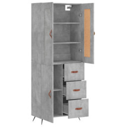Berkfield Highboard Concrete Grey 69.5X34X180 Cm Engineered Wood - thumbnail 4