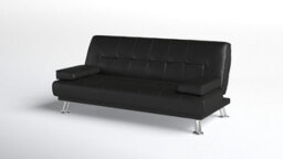Home Detail Monty Sofa Bed, Black Faux Leather - thumbnail 2