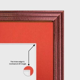 AK Frames 20X14 Rose Wood Classic Multi Photo Frame With Poppy Red Mount - Holds 2 Apertures (2X) A4 Photos - thumbnail 7