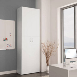 Berkfield Elegant Office Cabinet White 60X32X190 Cm Engineered Wood - thumbnail 3