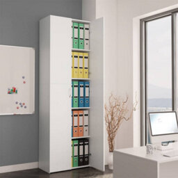 Berkfield Elegant Office Cabinet White 60X32X190 Cm Engineered Wood - thumbnail 2