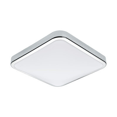 Stylish Ip44 Chrome Wall Flush Ceiling Light With White Shade And Led Bulb - image 1