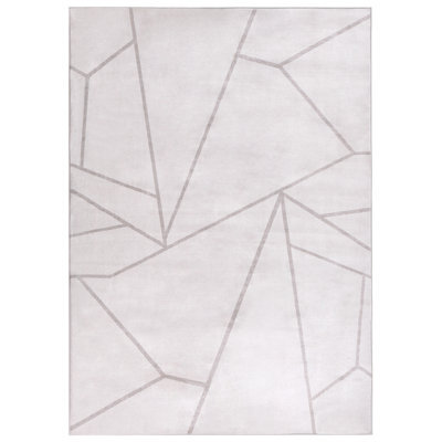 Beliani Rug Posof Light Beige 140 X 200 Cm - image 1