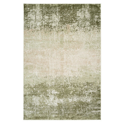 Loomed Green Distressed Abstract Bedroom Living Area Rug 120X170Cm - image 1