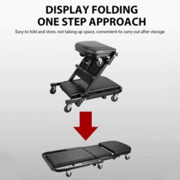 2 In 1 Mechanic Car Creeper Seat Convertible Folding Garage Stool 150Kg - thumbnail 6