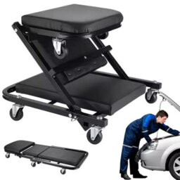 2 In 1 Mechanic Car Creeper Seat Convertible Folding Garage Stool 150Kg - thumbnail 1