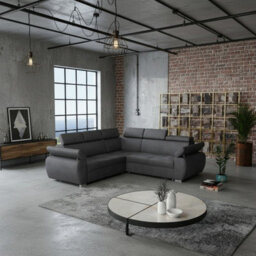 Furnipol Boston Maxi 4 Seater Corner Sofa Bed Universal Orientation Fabric Upholstery Built In Storage Container Graphite - thumbnail 2
