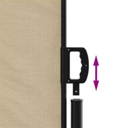Walplus Retractable Side Awning Garden Sun Shade Canopy Gazebo For Back Door, Porch, Patio Beige 140X600 Cm - thumbnail 6