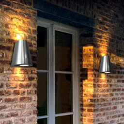 Long Life Lamps Company Cone Shape Up Down Outdoor Wall Light Stainless Steel Finish Exterior Double Downlighter Zlc069Ab - thumbnail 8