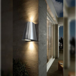 Long Life Lamps Company Cone Shape Up Down Outdoor Wall Light Stainless Steel Finish Exterior Double Downlighter Zlc069Ab - thumbnail 9