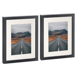 "Nicola Spring Photo Frames With 5"" X 7"" Mount - 8"" X 10"" - Black/ivory - Pack Of 2" - thumbnail 1