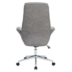 Living And Home Adjustable High Back Grey Pu Office Chair With Armrests - thumbnail 4