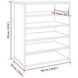 Walplus Shoe Cabinet Brown Oak 60X35X70 Cm Engineered Wood - thumbnail 9