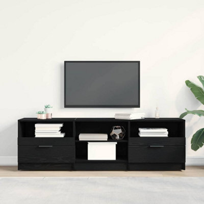 Berkfield Tv Cabinet Black Oak 150X33,5X45 Cm Engineered Wood - image 1