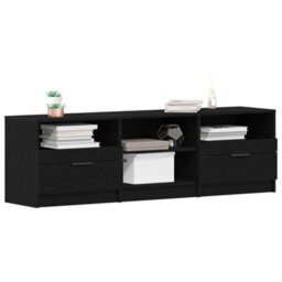 Berkfield Tv Cabinet Black Oak 150X33,5X45 Cm Engineered Wood - thumbnail 3