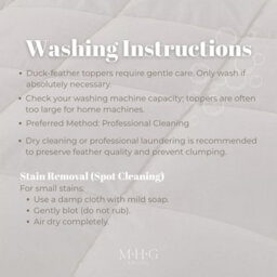 MHG Living Duck Feather & Down Mattress Topper - 100% Cotton Cover, Up To 5 Inch Extra Thick, Soft & Supportive - thumbnail 7