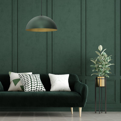 Milagro Beta Hand Made Designer Pendant Lamp 45Cm 1Xe27 In Matt Green With Gold Interior - image 1